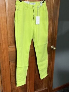 Judy Blue Neon Yellow Kids Slim Stretch Jeans